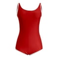 thumbnail image 5 of Ydojg One Piece Bathing Suit for Women Retro Backless Sexy Swimsuit Summer Square Neck Straps Solid Color Swimwear Tummy Control Ruched 1 Piece Swimsuit Red M, 5 of 6