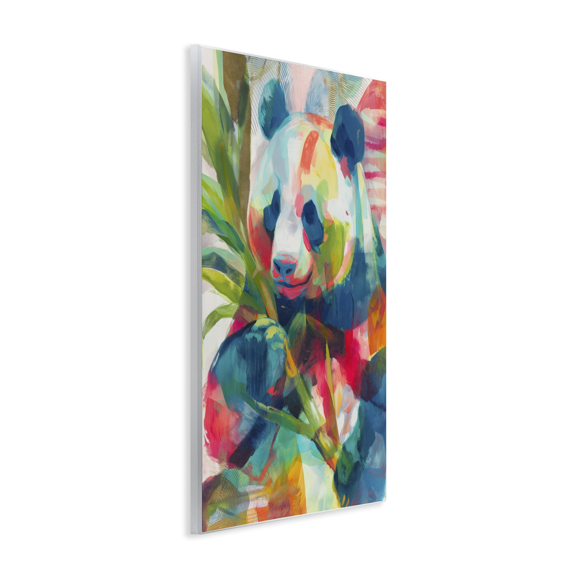 Stupell Industries Expressive Panda In Bloom Wall Plaque Art, design by Chromatic Storm Studio