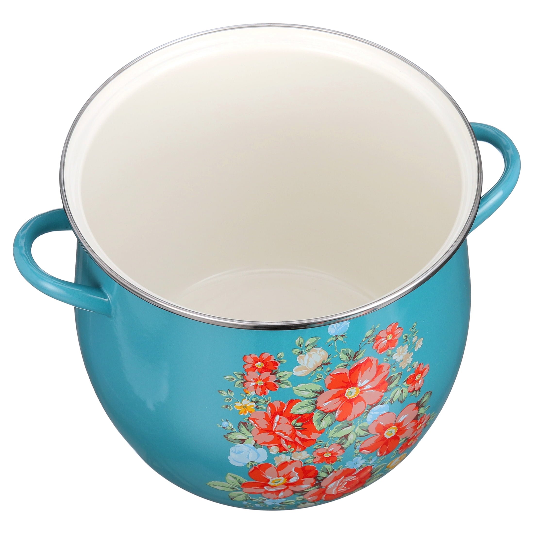 The Pioneer Woman Vintage Floral 12-Quart Enamel on Steel Stock Pot