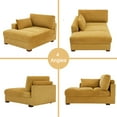 thumbnail image 7 of UIXE Chaise Lounge Indoor Upholstered Corduroy Sofa with Right Armrest for Living Room Bedroom, Orange, 7 of 7