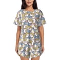 thumbnail image 1 of Fotbe Cute Rabbit Conjunto de Pijama Estampado para Mujer, 2 Piezas, Ropa de Dormir con Camiseta de Manga Corta y Shorts Suaves-XX-Large, 1 of 6