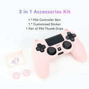 GeekShare Cat Paw PS4 Skin Anti-Slip Silicone Protective Cover Case for PS5 PS4 Controller Pink