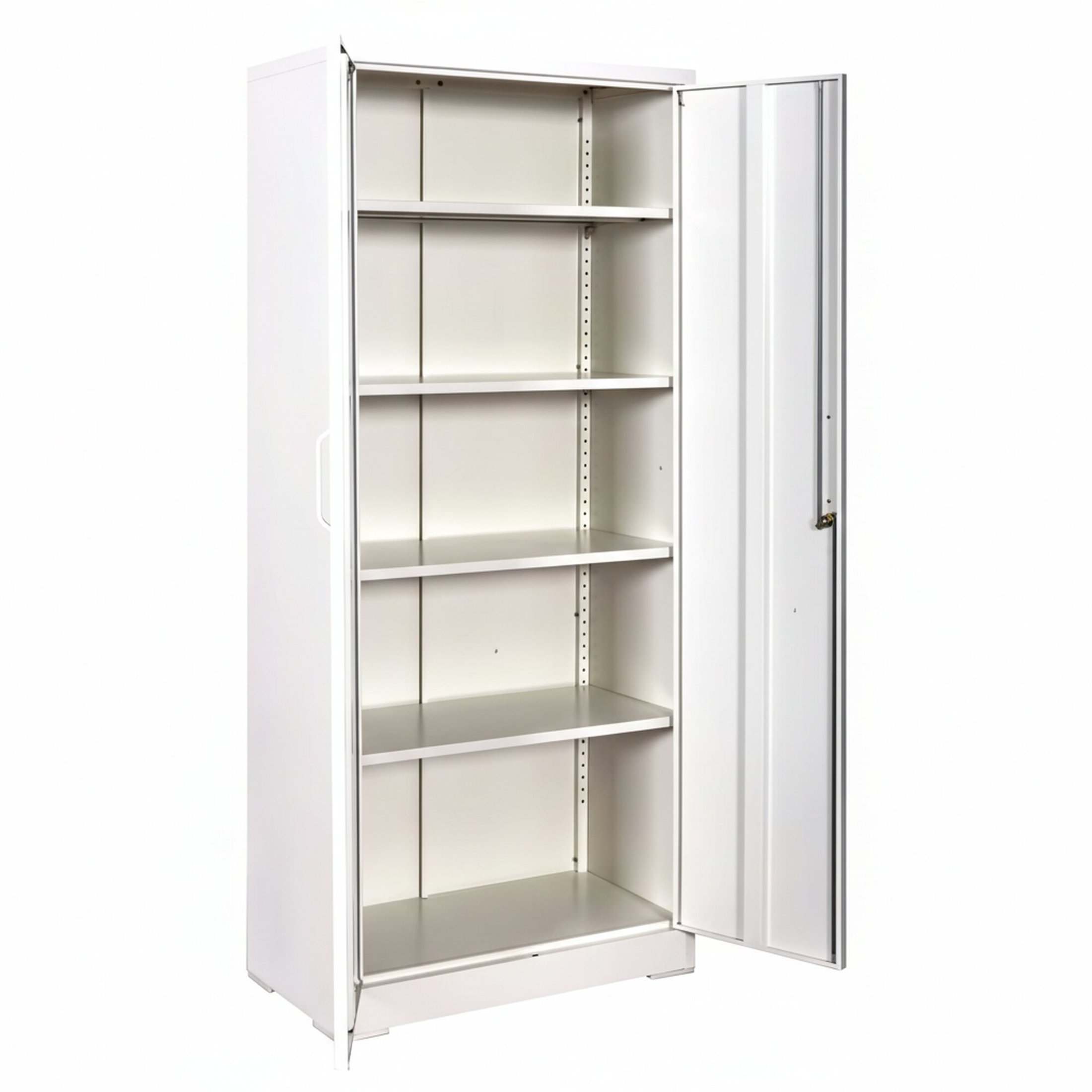 GDF Studio 71" Heavy-Duty Metal Storage Cabinet with Locking Doors & 4 Adjustable Shelves, Cream White