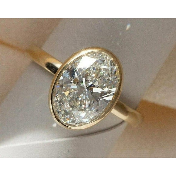 ELITE GEMS AND JEWELLERY 2ct Oval Moissanite Diamond Wedding Engagement Ring in Sterling Silver Ring Antique Ring, Solitaire Ring, Moissanite Ring