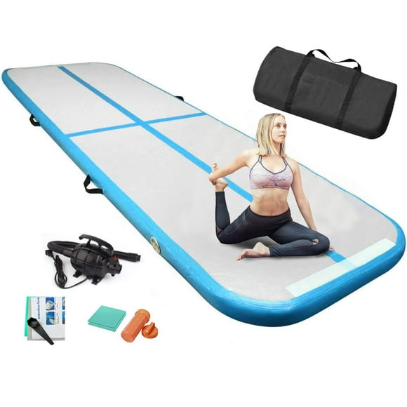 Esterilla inflable para gimnasia aérea EDOSTORY, 4 pulgadas de grosor, 488 cm