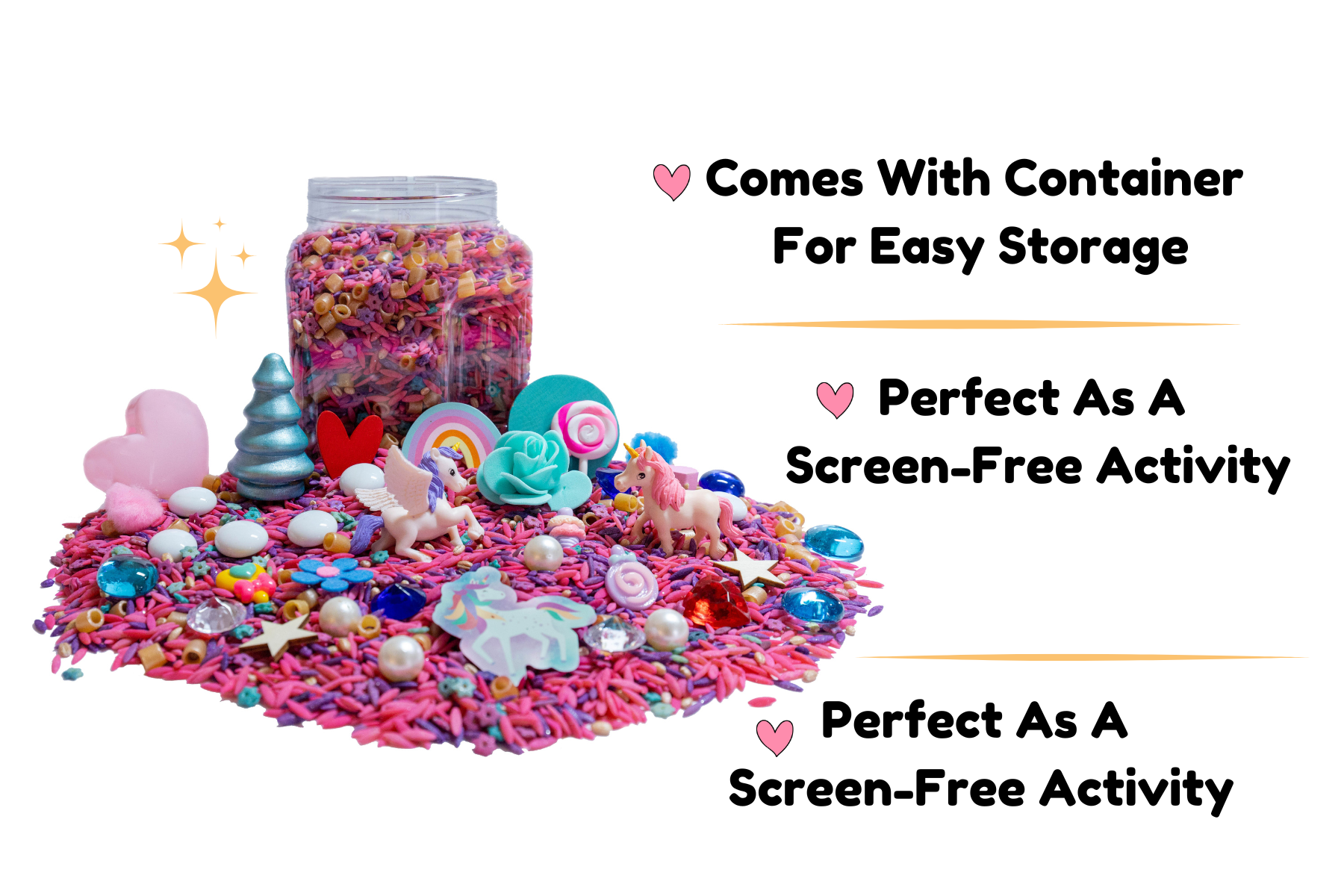 Unicorn Sensory Bin, Unicorn Sensory Toys For Girls, Unicorn Toys for Girls, Toddler Crafts and Activities