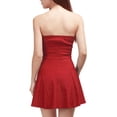 thumbnail image 6 of INSPIRE CHIC Women's Dress Exposed Zipper Front Strapless Prom Mini A-Line Tube Top Dress XS Red, 6 of 8