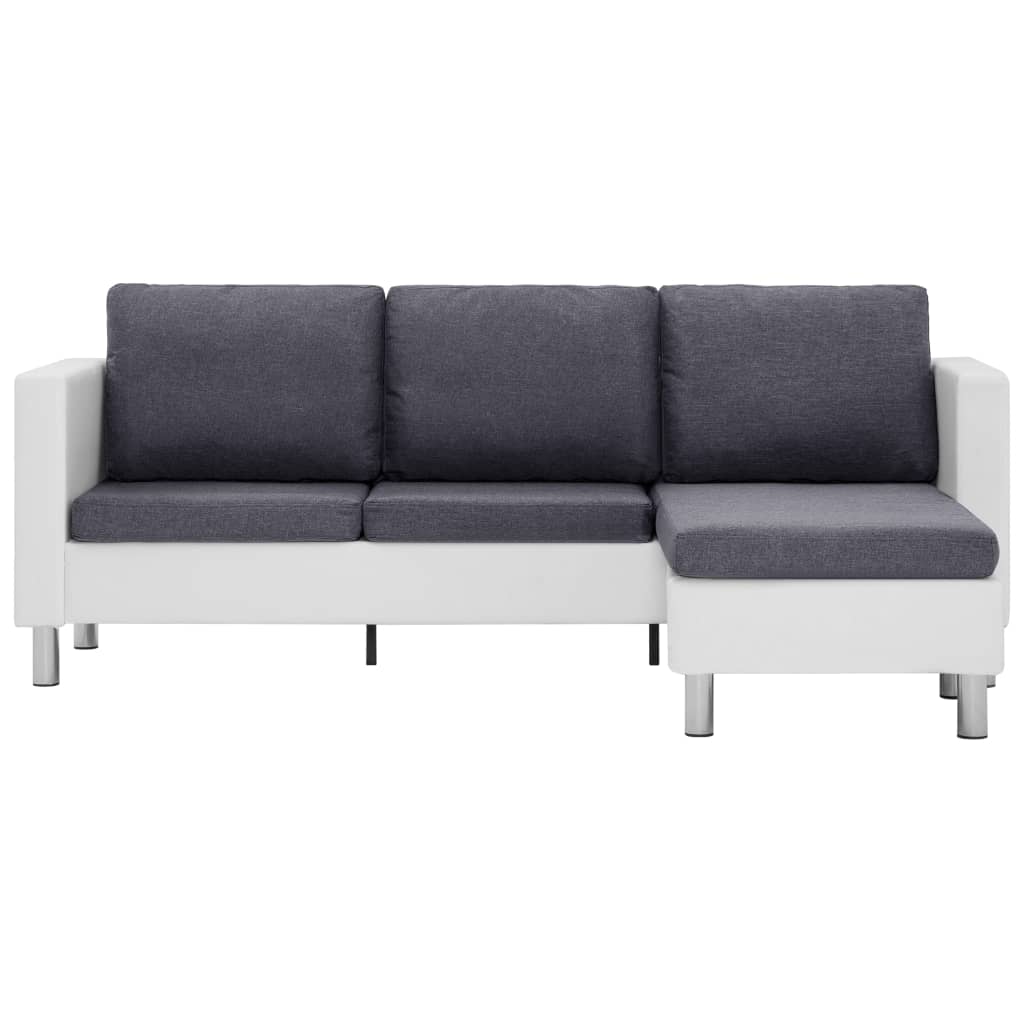 Lowestbest 3-Seater Sectional Sofa, Faux Leather L-Shaped Couch with Cushions for Small Space Lowestbest 3-Seater Sectional Sofa, Faux Leather L-Shaped Couch with Cushions for Small Space