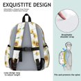 thumbnail image 4 of Sunflower White Pattern Backpack for School, Cute School Bag with Adjustable Shoulder Straps and Padded Back, 13.4"x11"x4.7", 4 of 4