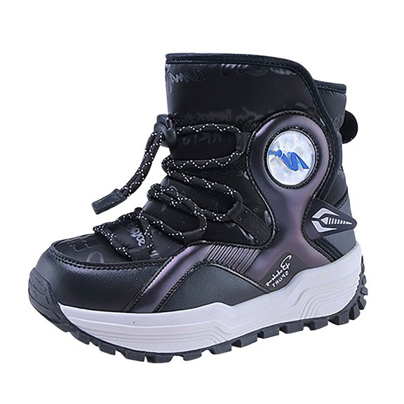 YMUQEIGH Boys Girls Winter Boots Waterproof Lightweight Kid Snow Boots with Fur Outdoor (Toddler/Little Kid/Big Kid)