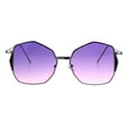 thumbnail image 2 of Womens Oceanic Gradient Octagon Retro Hippie Butterfly Sunglasses Silver Purple Pink, 2 of 4