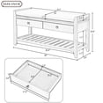 thumbnail image 6 of Upholstered Shoe Rack Bench with Cushioned Seat, Storage Drawers and Bottom Shelf, Wooden Entryway Shoe Bench with Legs, Narrow Rectangular Storage Bench for Entryway Laundry Room, Espresso, 6 of 9