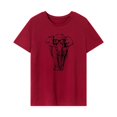 thumbnail image 3 of Camiseta de mujer de manga corta Tops ropa de moda suave básica camisetas cuello redondo Tops para vacaciones uso diario caminar compras SG, 3 of 8