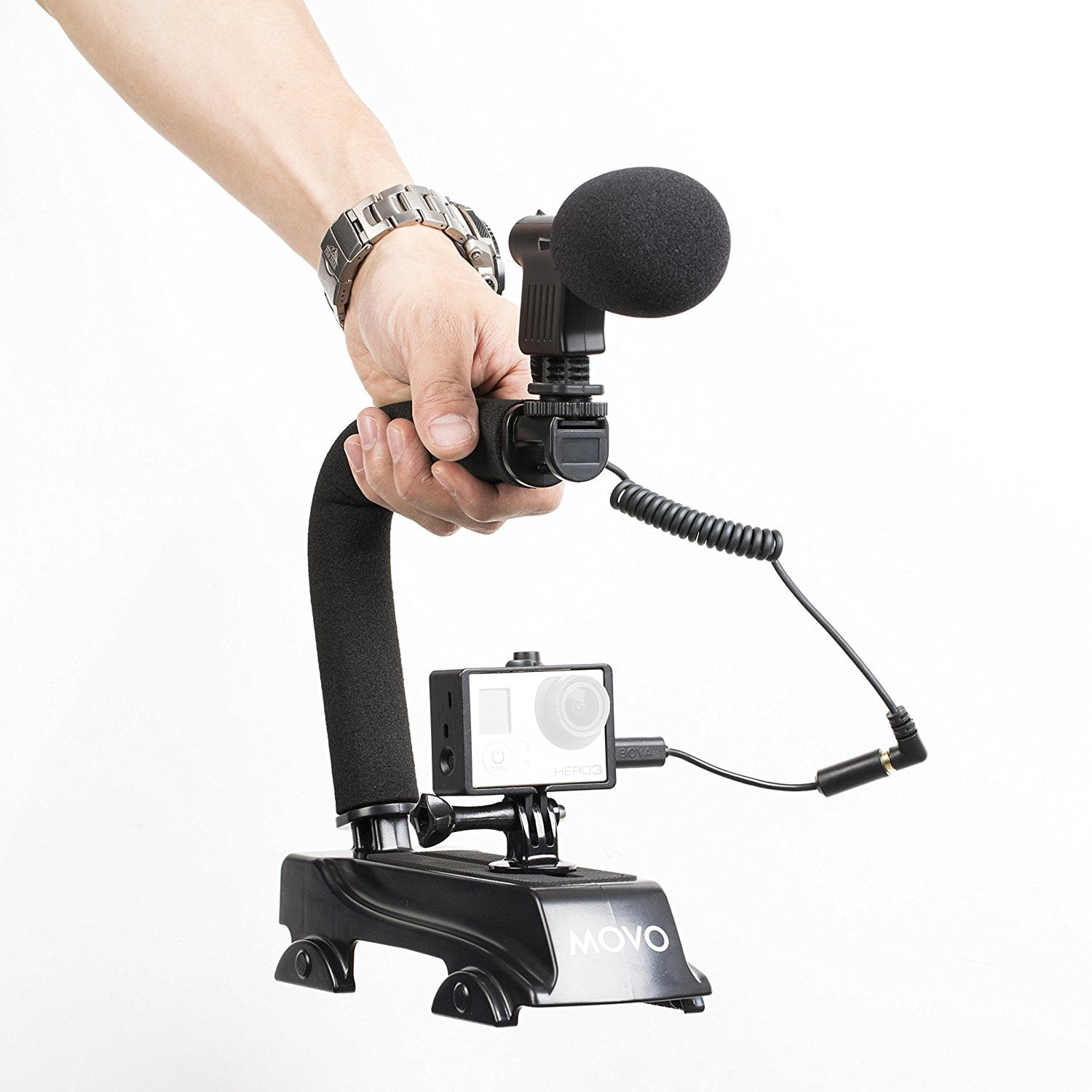 Movo GoPro Video Enhancement Kit with Stabilizer Handle and Shotgun