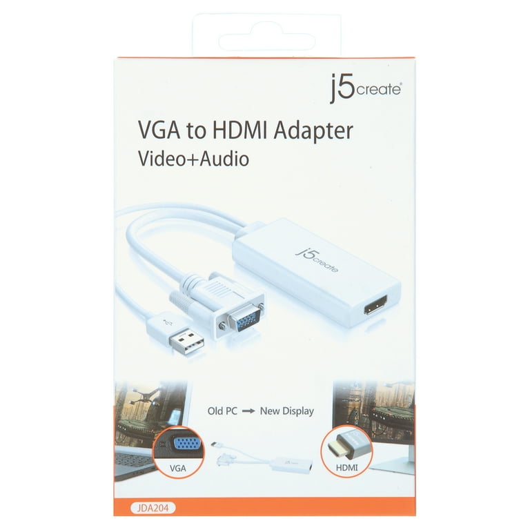 j5create VGA to HDMI Video Audio Adapter, 1080p Resolution