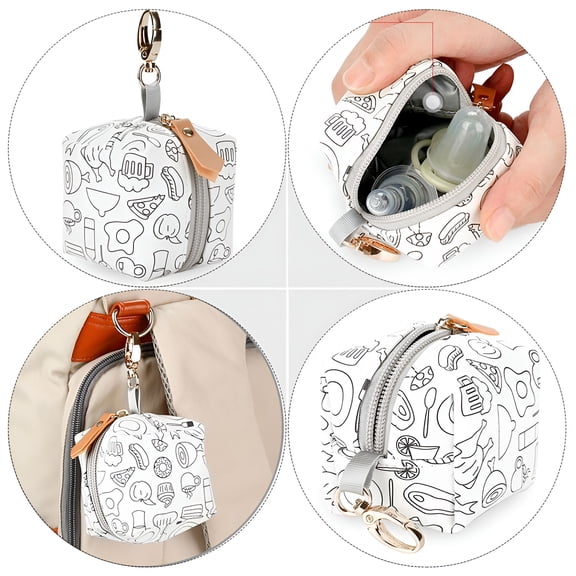 AOMRCOL Holder Can Waterproof Pacifier Bag Zipper Closure Case Baby Storage Baby Pouch Holder