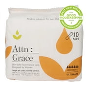 Attn: Grace Ultimate Incontinence and Post Partum Pads for Sensitive Skin, 10 Ct