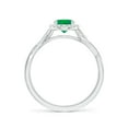 thumbnail image 2 of ANGARA Natural Oval Emerald Halo Twisted Vine Ring in 14K White Gold for Women (Size-7x5mm) | May Birthstone, Birthday, Anniversary, Jewelry Gift for Women | Natural Emerald Ring, 2 of 10