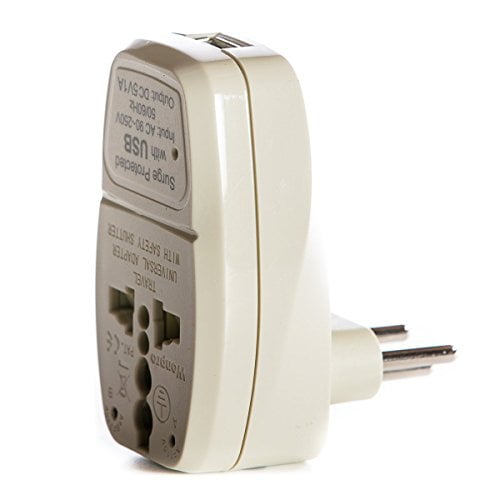 OREI Universal 3 in 1 Plug Adapter for Brazil Travel with USB and Surge