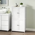 thumbnail image 4 of LEDREM Bathroom Storage Floor Cabinet Organizer with Adjustable Shelf 4 Magnetic Doors Freestanding for Small Spaces,White, 4 of 7