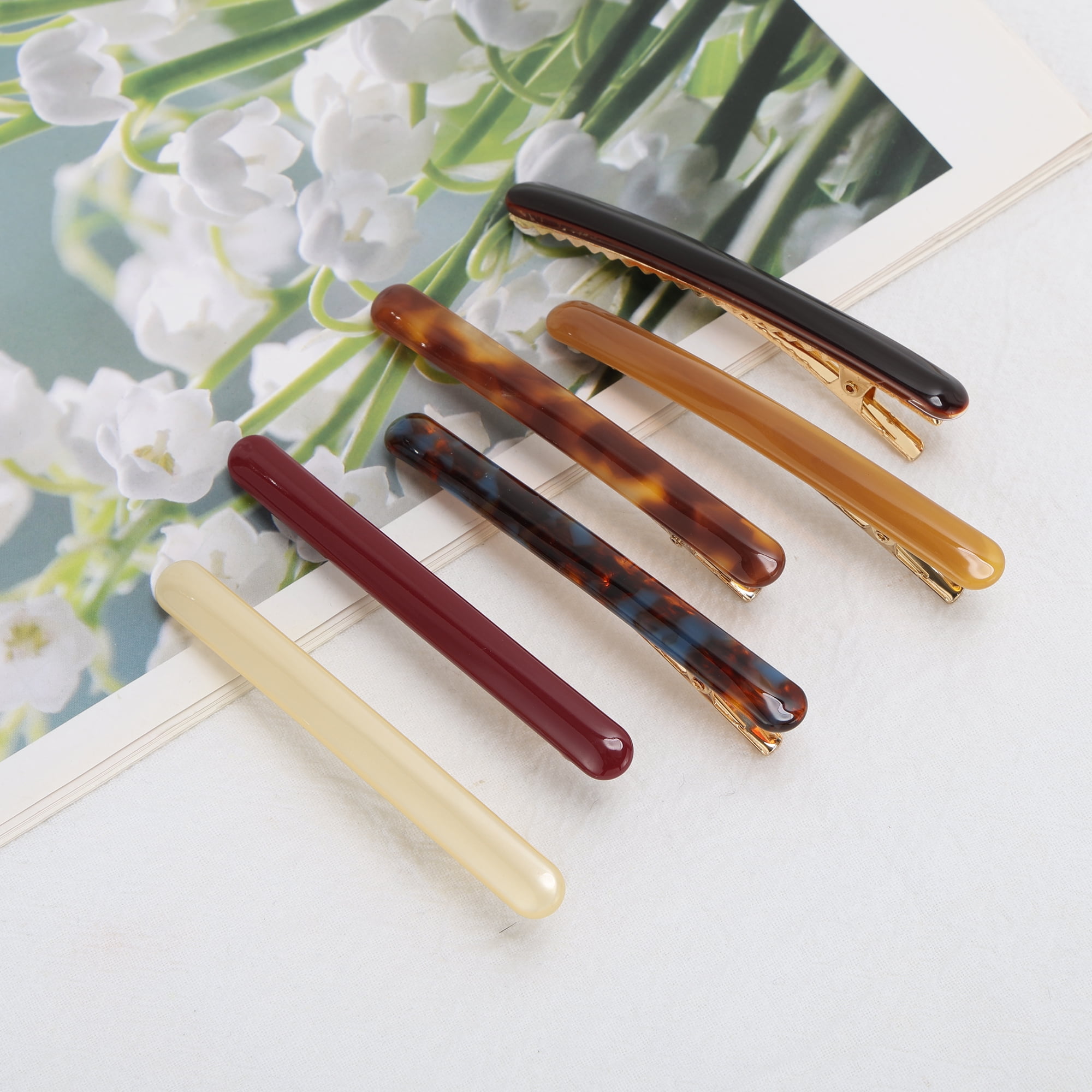 Unique Bargains Acetate Duckbill Hair Styling Clip Outfits Hairstyles Dark Brown