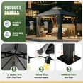 thumbnail image 6 of AOXUN Outdoor Gazebo for Patio 10x10, Metal Frame Canopy with Double Roofs, Heavy Duty Party Tent and Shelter with Mosquito Netting and Privacy Screen for Backyard, Lawn, Garden, Deck (Grey), 6 of 9