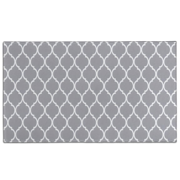 Gray Geometric Quatrefoil Pattern Door Rugs,Washable Non Slip Door Mats Indoor,Decorative Door Mats,Entry Mat Indoor for Entrance,Bedroom,Kitchen,Bathroom,17"x30"