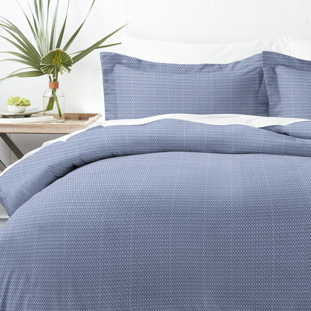 Noble Linens Navy Blue Diamond Pattern 2-Piece Duvet Cover Set, Twin/TwinXL