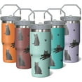 thumbnail image 5 of Cat Gift for Cat Lover,30 oz Cat Tumbler Stainless Steel Insulated with Handle (Cat-Seaform, 30 oz), 5 of 5