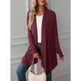 thumbnail image 6 of Deago Women's Draped Front Open Cardigan Casual Long Sleeve Lightweight Cardigan Sweaters Duster (Red, 2XL), 6 of 7