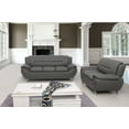 thumbnail image 2 of US Pride Furniture Timmy T Faux Leather 3 Piece Living Room Set, Gray, 2 of 4