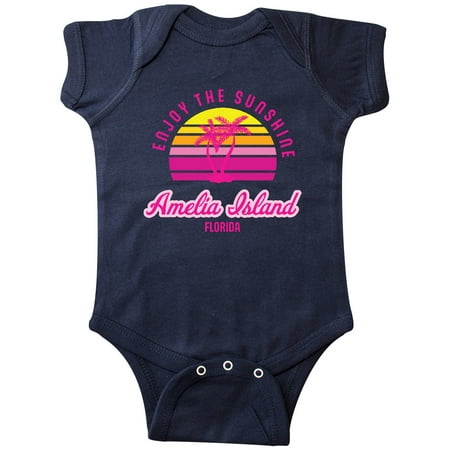 

Inktastic Summer Enjoy the Sunshine Amelia Island Florida in Pink Gift Baby Boy or Baby Girl Bodysuit