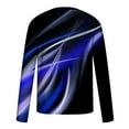 thumbnail image 5 of IROINNID Deals Mens Pullover Shirts Long Sleeve Round Neck Pullover Line 3D Printed T-Shirt Blouse,Blue, 5 of 5
