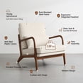 thumbnail image 6 of Demi Bonn Modern Accent Chair, Elegant Armchair with Rubber Wood Armrests and Removable Back, Suitable for Living Room Bedroom Reception Room Office, Beige, 6 of 8