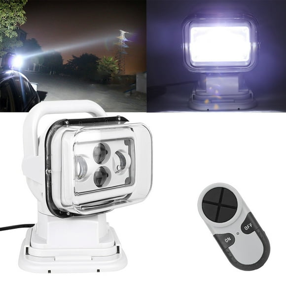 Waterproof 60W LED Light White Remote Control Searchlight Work Lamp LED Spotlight, Portable Mount, Hand-Held Remote For Car Yacht SUV