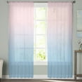 thumbnail image 3 of Ombre Blue Pink Semi Sheer Curtains 84 Inch Length 2 Panels Set, Abstract Art Sheer Kitchen Curtain Privacy Voile Window Curtain for Living Room Bedroom Rod Pocket Drapes, 3 of 7