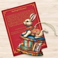 thumbnail image 5 of Designocracy 8100195-2 5 x 5.5 x 0.25 in. Carousel Bunny with Books Wooden Christmas Decor Ornaments, 5 of 8