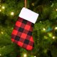 thumbnail image 4 of Ounissouiy Patrón de cuadrícula Medias de Navidad Calcetines Snacks Holder Árbol de Navidad Suspensión Goodie Bag Colgante Grande Pequeño Kits de decoración para fiestas Rojo Negro/S, 4 of 6
