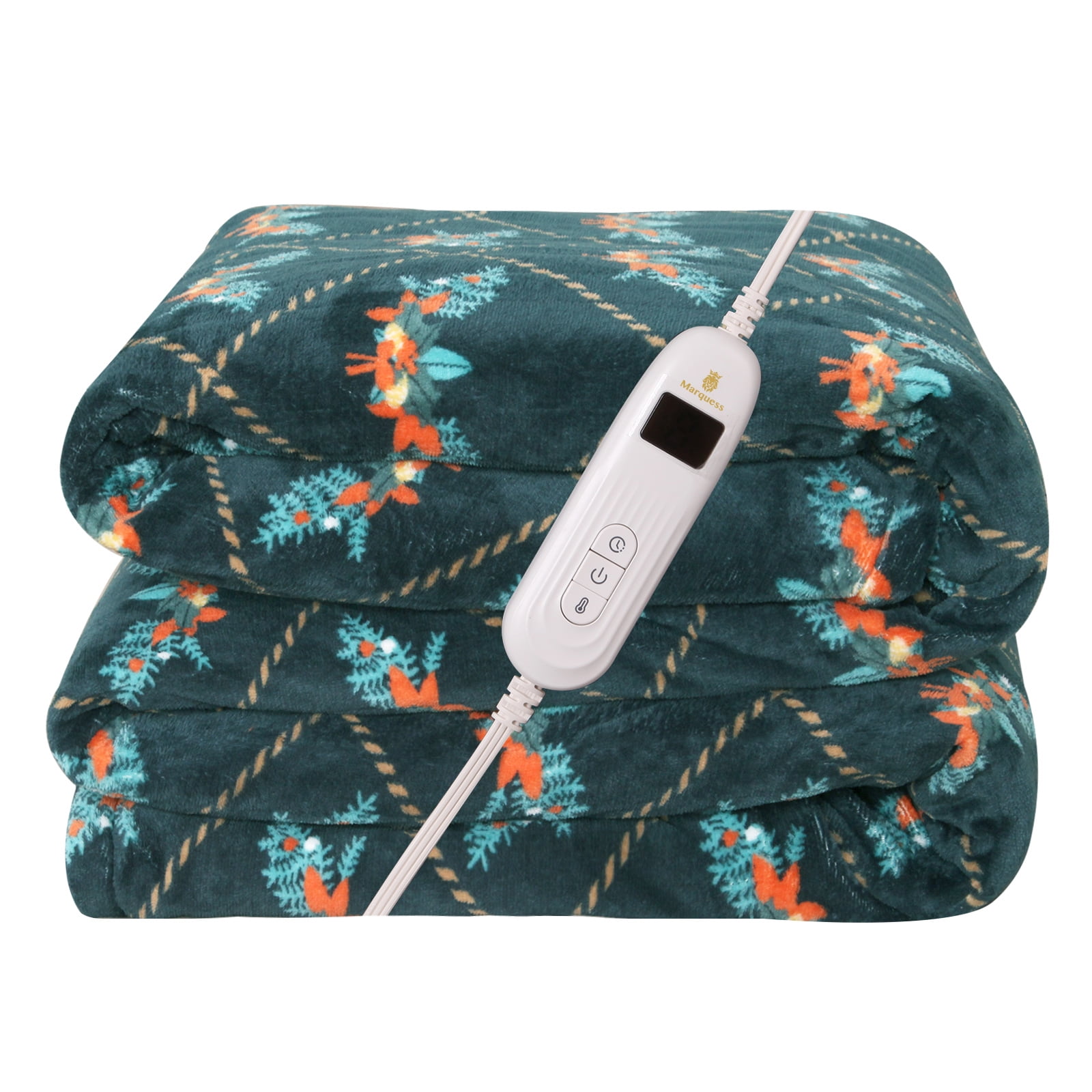 Twin Electric Heated Blanket Green MicroPlush Sherpa and Reversible