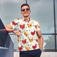 thumbnail image 4 of Fotbe Colorful Flower Chickens Pattern Men’s Golf Polo Shirt – Breathable Performance Golf Shirt with Button-Down Collar-4X-Large, 4 of 6