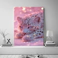 thumbnail image 2 of Mudket Framed Ready to Hang Pink Leopard Canvas Wall Art, Cute Trendy Cheetah Print Room Decor, Soft Dreamy Pastel Animal Wall Art for Bedroom, Living Room Decor - 30"L x 20"W, 2 of 10