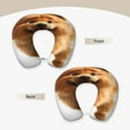 thumbnail image 3 of Xecao Happy Fluffy Running Dog Print Memory Foam Cervical Neck Pillow Versatile U-Shaped Pillows for Home,Office,Camping,Travelling,Soft Washable Cover, 3 of 8