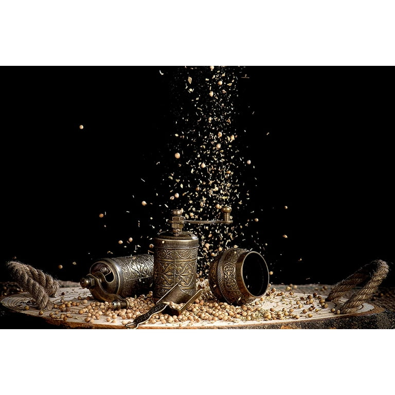 Salt And Pepper Grinder Set - Herb Grinder - Pepper Grinder Mill - Pepper  Mill - Spice Grinder - Salt Grinder - Coffee Bean Grinder - Spice Grinder  Manual (Antique Gold) 