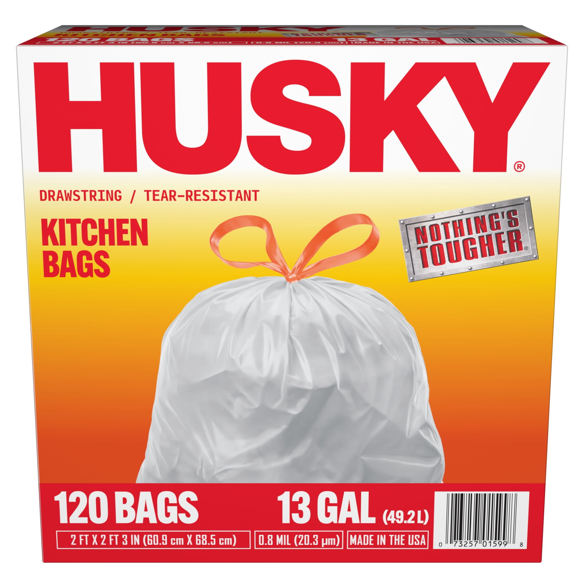Husky 13 Gallon Tall Kitchen Drawstring Bags, 120 Bags