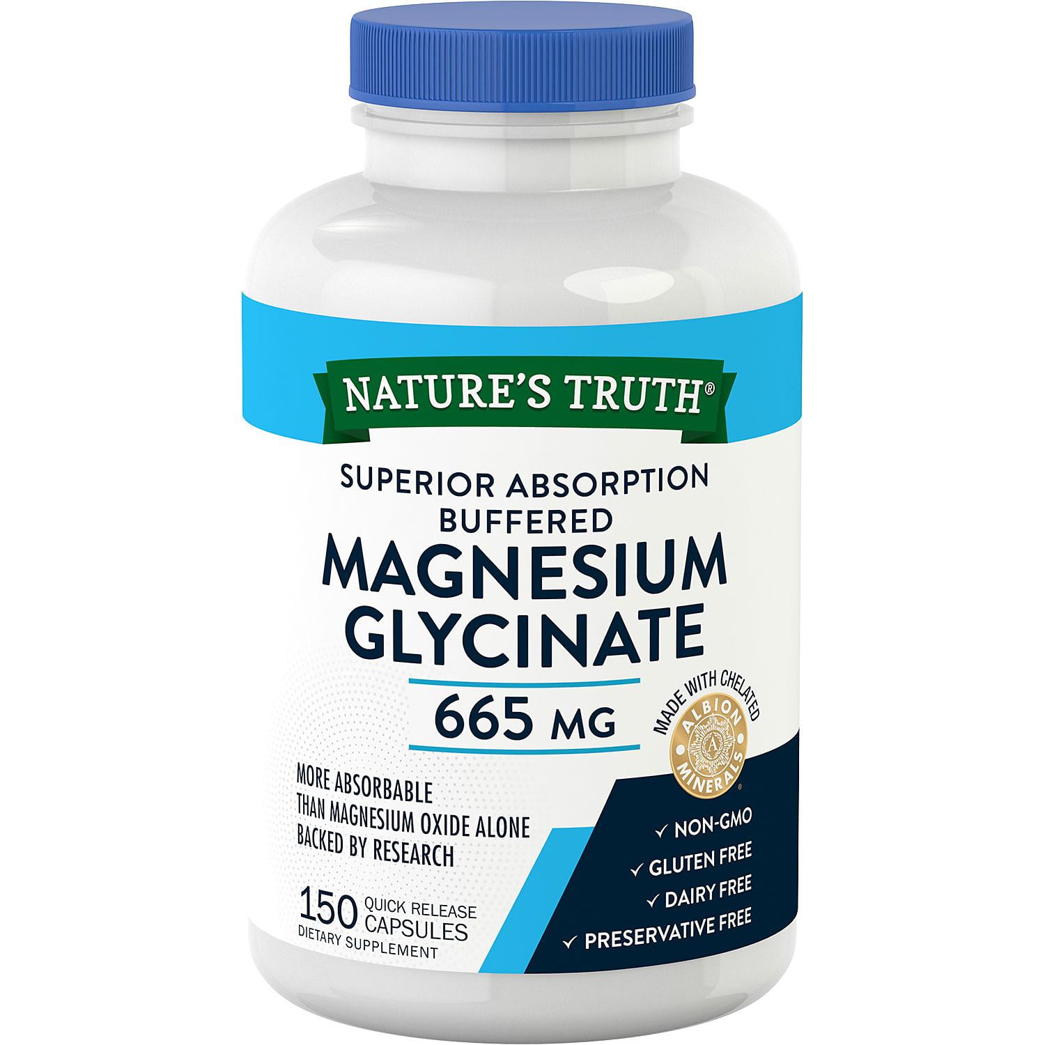 Nature's Truth Magnesium Glycinate 665mg (150 Count) - Walmart.com