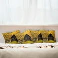 thumbnail image 4 of Ambesonne Autumn Throw Pillow Cover 4 Pack, Landscape Cottage Grunge, 18", Yellow and Brown, 4 of 5