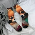 thumbnail image 5 of Gukieu Colorful Leaf Chihuahua Print Contrast Color Mid-calf Socks, Sweat-wicking Athletic Socks, Unisex Clothing Accessories, 5 of 6
