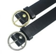 thumbnail image 6 of New Fashion Round Metal Circle Belts belt Fashion PU Leather Metal O ring Golden Buckle Belts, 6 of 10