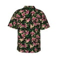 thumbnail image 3 of Balery Rose Flowers Print Men's Hawaiian Shirts Short Sleeve Beach Shirt Relaxed Fit Vacation Button Down Shirts-XX-Large, 3 of 9