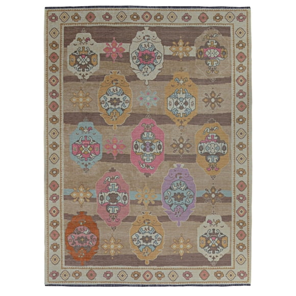 Linon Logan Adana Polyester 3' X 5' Accent Rug in Brown and Beige